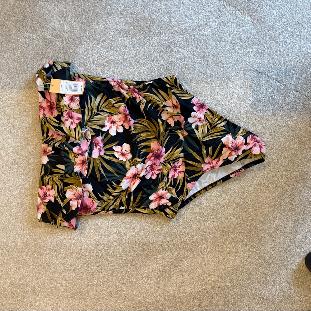 Floral Strapless One Piece Swimsuit